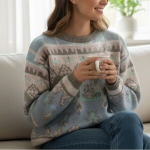 Vintage Deb 90’s Pastels Knit Grandma Sweater‎